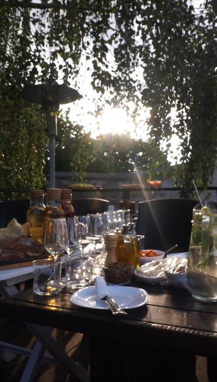 Rooftop Terrace Green Sky